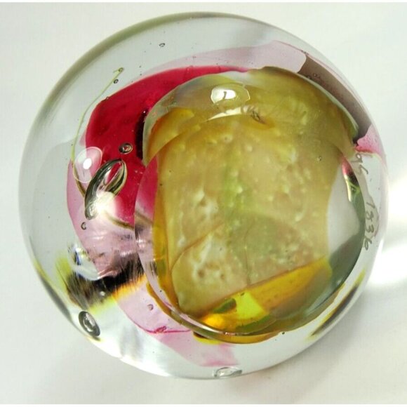 Ione Thorkelsson Signed Art Glass Paperweight 1995 Canadian Studio Abstract - Picture 14 of 16